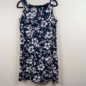 Hilo Hattie The Hawaiian Original Floral Sleeveless Cotton Poplin Dress  Size 14